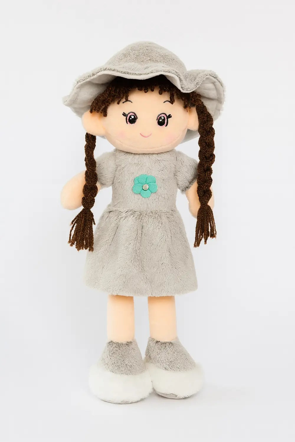 Soft Plush Girl Doll with Hat – Cute & Cuddly Fabric Doll